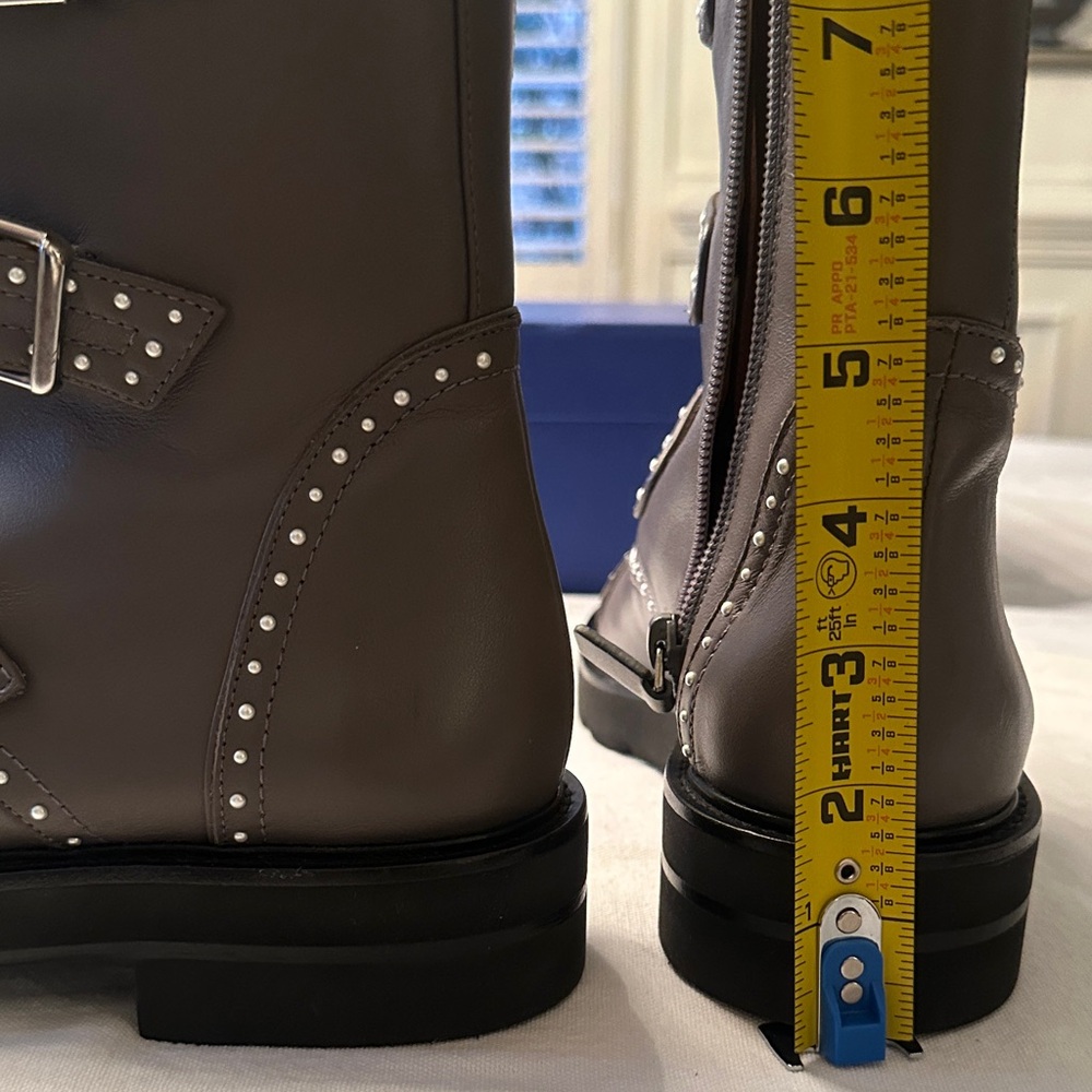 Stuart Weitzman Jesse Loft Studded Moto Boots - Picture 5 of 6